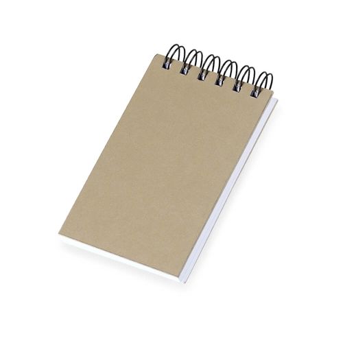 Bloco de notas A6 Eco capa em papel kraft resistente personalizado para brindes 14836