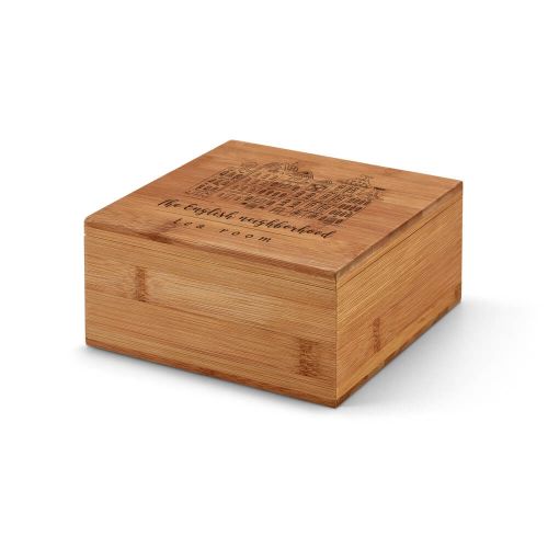 Caixa de bambu para chás personalizada para brindes hibiscus 93978