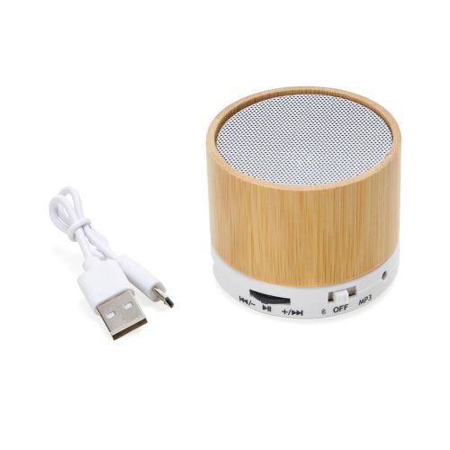 caixa de som bambu Bluetooth personalizada