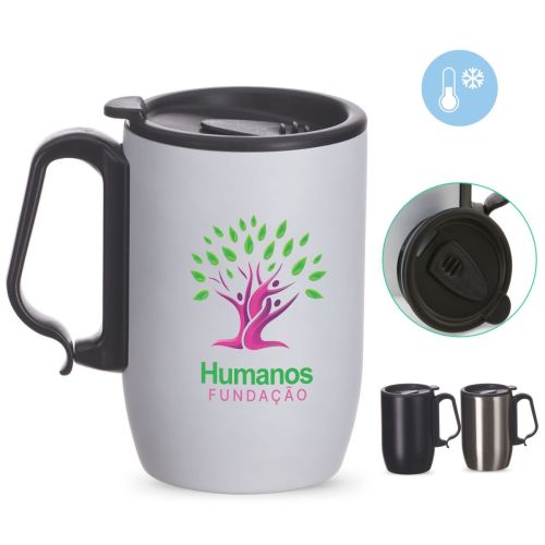 Caneca térmica personalizada branca