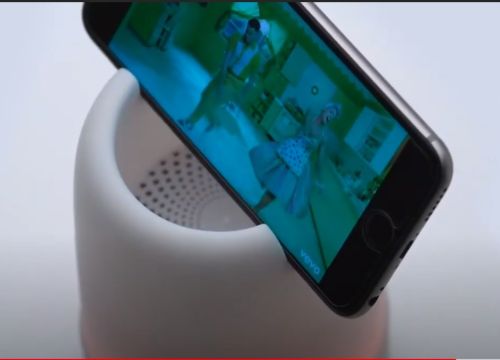 caixa de som Bluetooth com luminaria personalizada para brindes