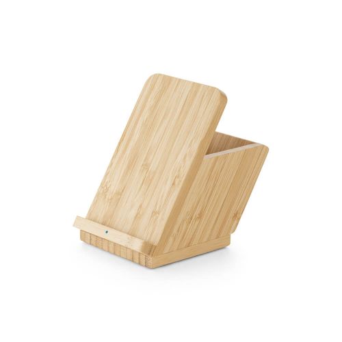 Carregador wireless ecológico em bambu personalizado para brindes 97940 Leavitt II