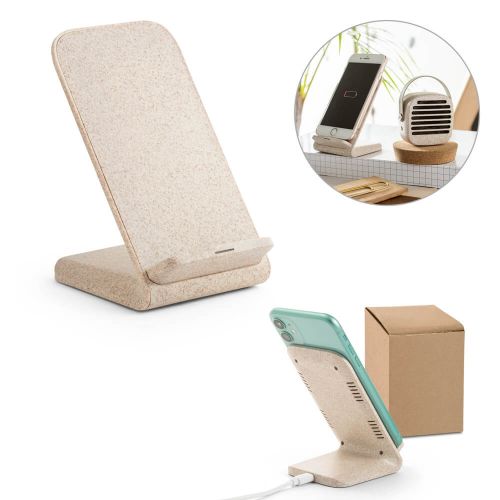 Carregador wireless ecológico em e abs personalizado para brindes 57932 Maxwel
