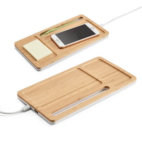 carregador wireless bambu personalizado para brindes Motto