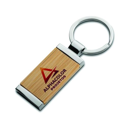 Chaveiro de Metal e Bambu CH7050