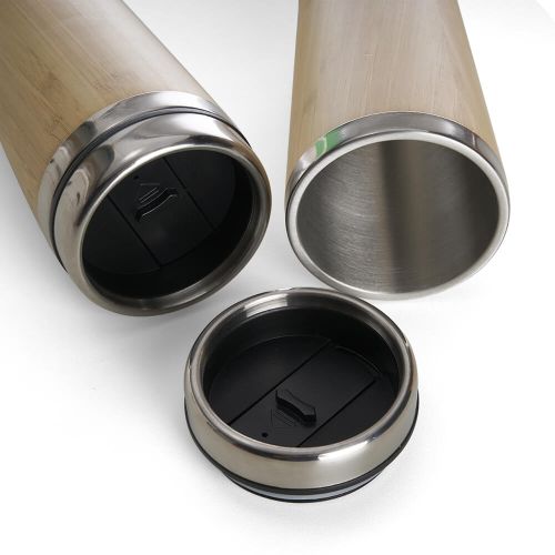 Copo inox e bambu personalizado para brindes
