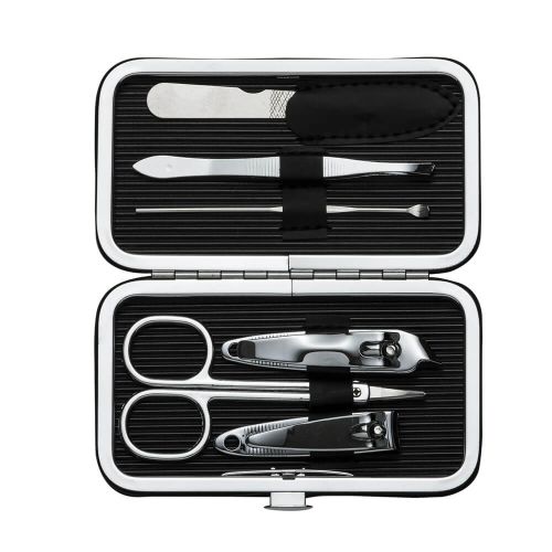 Kit manicure 6 peças em estojo de couro sintético personalizado para brindes 01361 