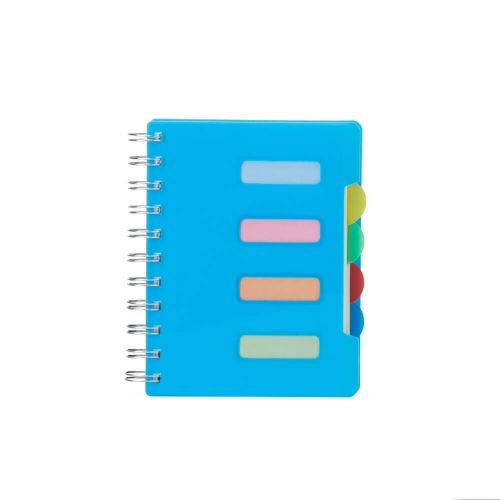 mini caderno A6 pautado wire-o com capa e 4 divisorias personalizado para brindes 05043
