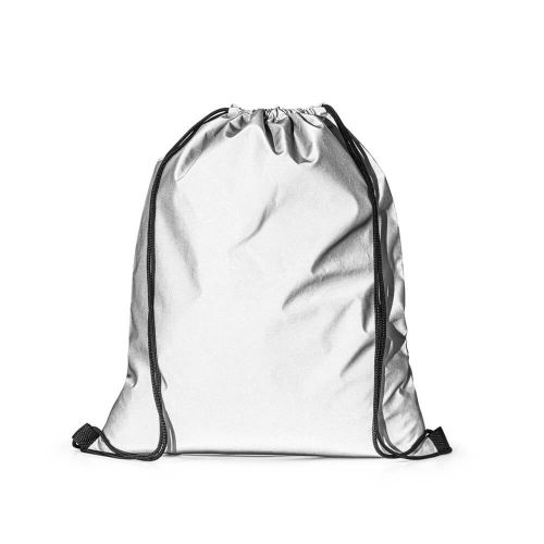 Sacola tipo mochila poliéster reflexivo personalizada